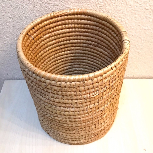 Hand Crafted Other - Handmade Rattan Cylindrical Basket 10"h x 9"w walls 1/2 inch thick. Like New.